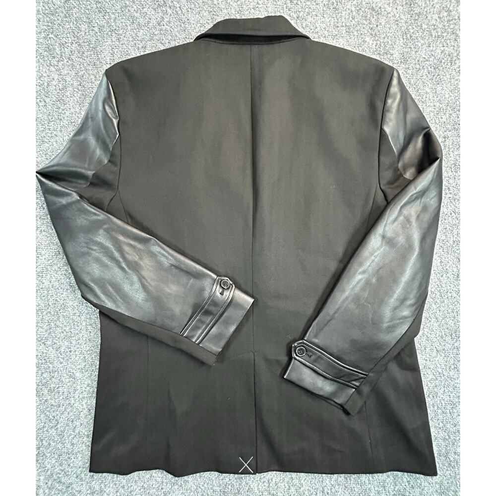 International Concepts Women's XL Black Faux Leather Career Blazer Office Jacket - Picture 2 of 9